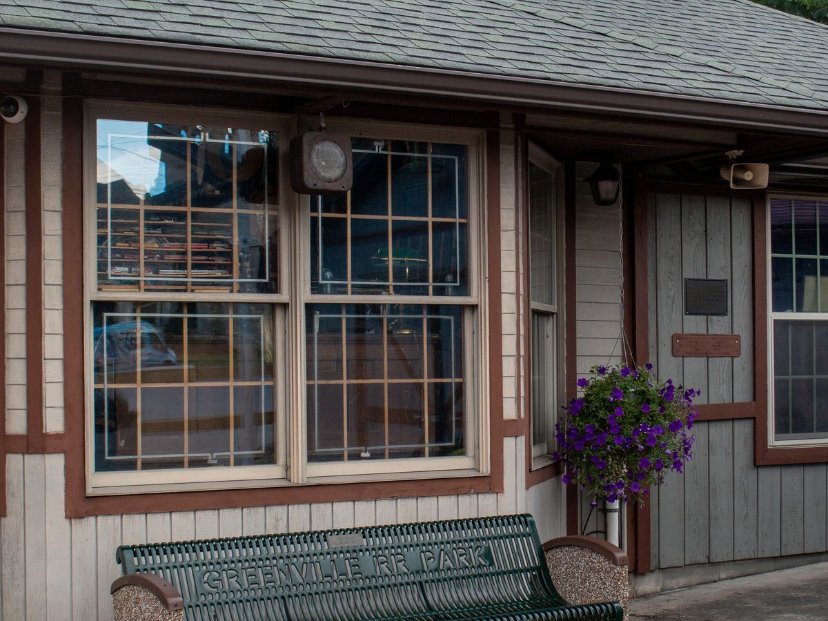 The depot building at Greenville Railroad Park