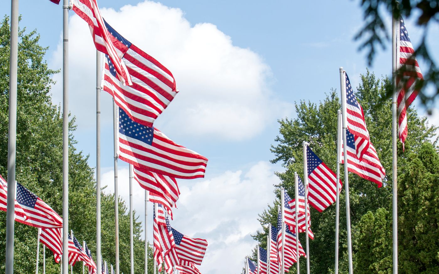 The Avenue of 444 Flags in Hermitage